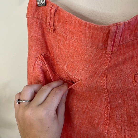 Anthropologie Pilcro and the Letterpress Linen Blend Wide Leg Pink Trousers 6 - Picture 7 of 9